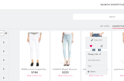 Create a List in ShopStyle Collective